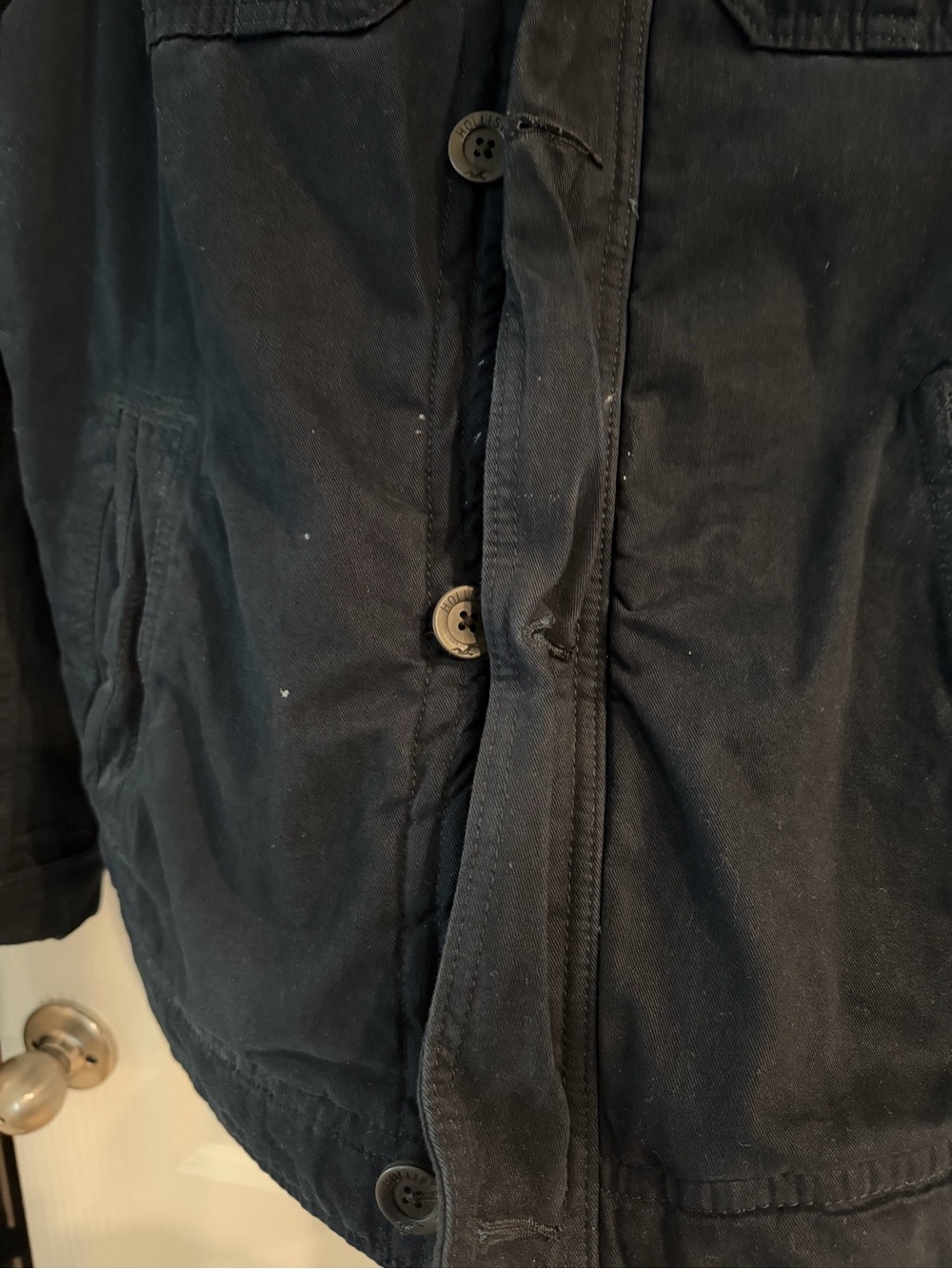 Hollister Navy Heavy Weight Coat - Picture 3 of 4